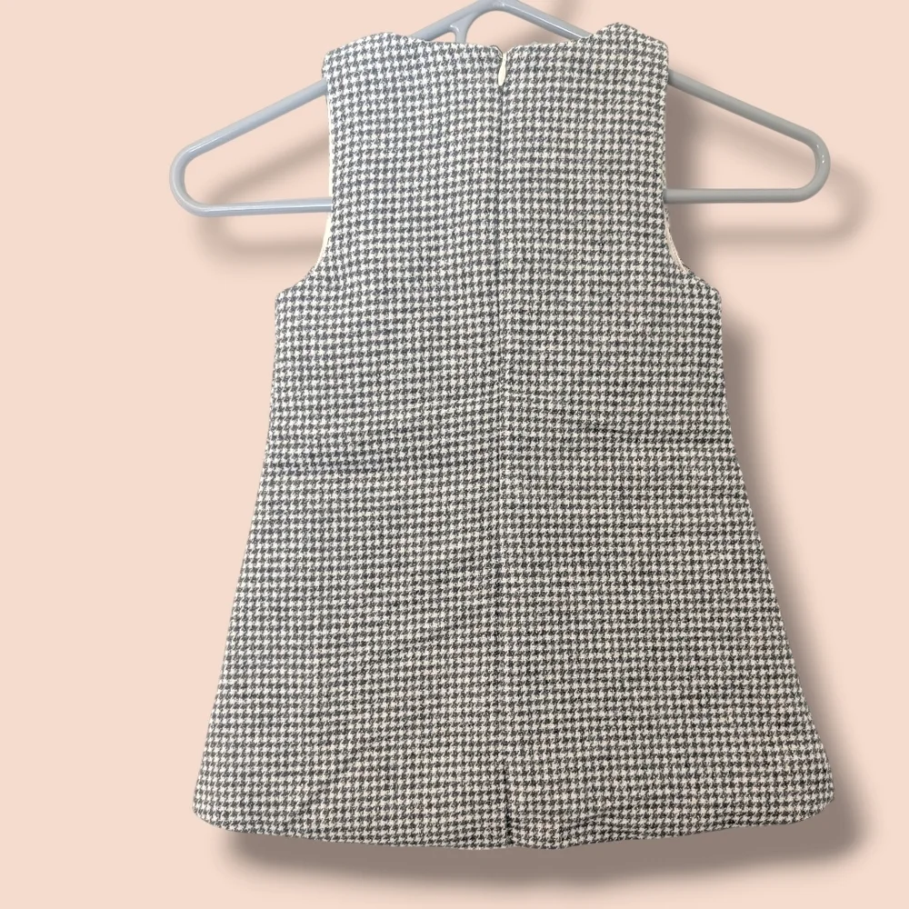 Lola And The Boys Grey Knit Sleeveless A-Line Kissing Bunnies Gingham Dress 2-3Y